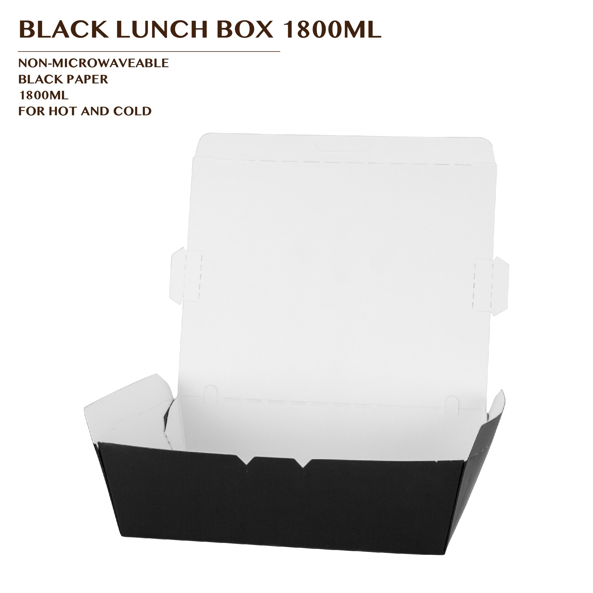 PRE-ORDER BLACK LUNCH BOX 1800ML PCS/CTN