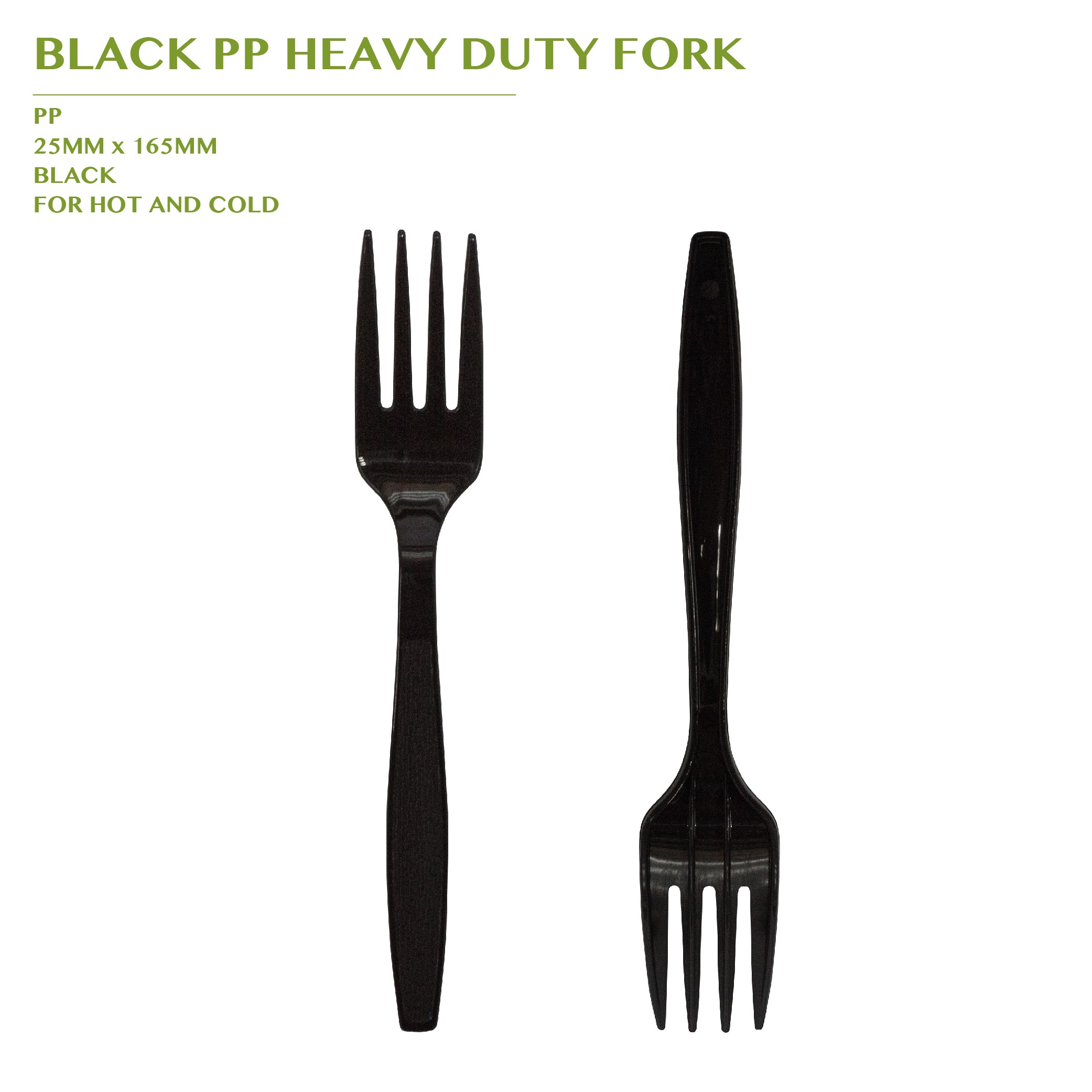 BLACK PP HEAVY DUTY FORK 1000 PCS/CTN(165MM) - Fork - TABLEWAVE