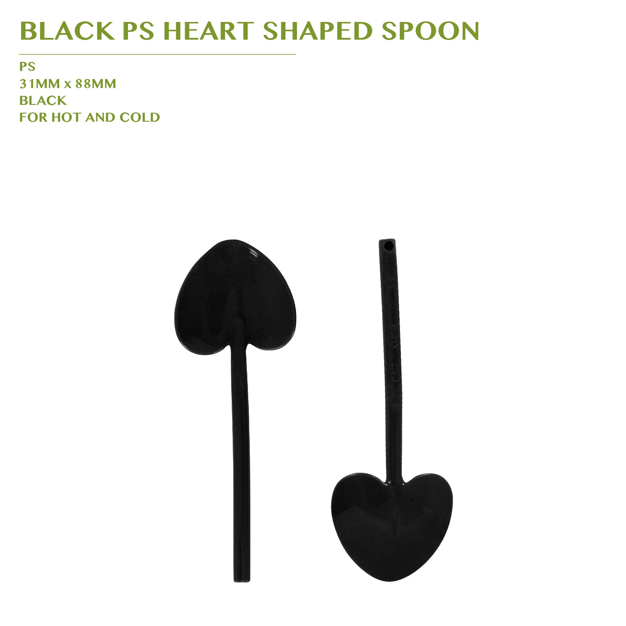 PRE-ORDER BLACK PS HEART SHAPED SPOON 3600PCS/CTN