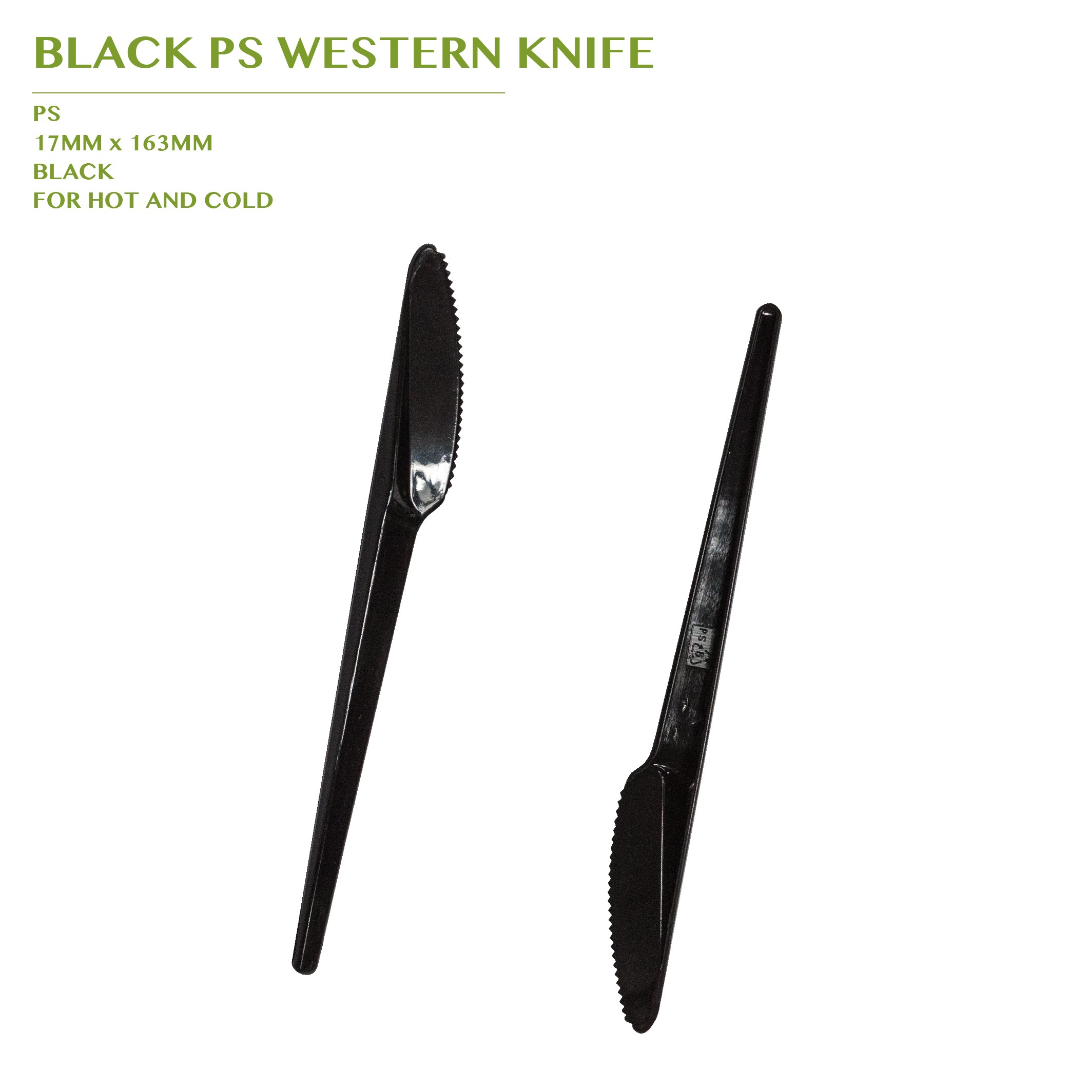 PRE-ORDER BLACK PS WESTERN KNIFE 3000 PCS/CTN(163MM)