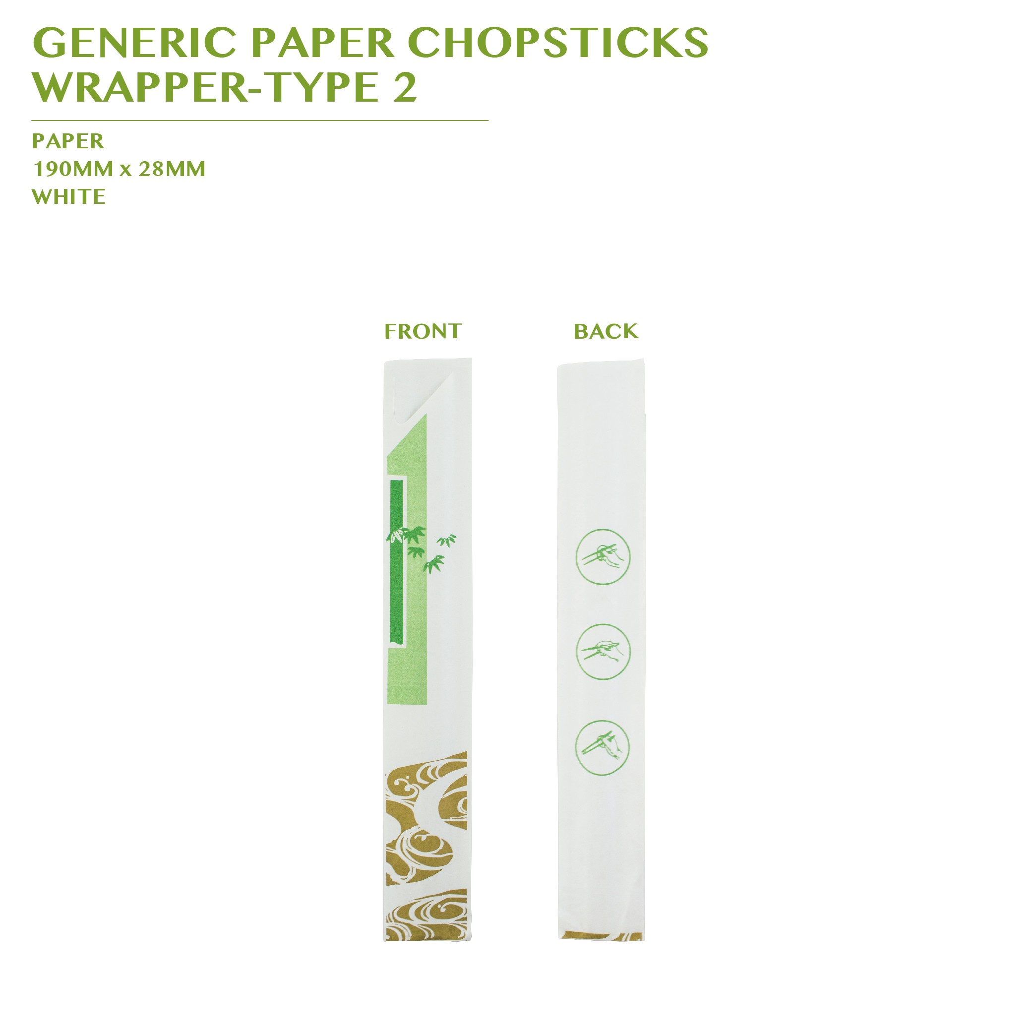GENERIC PAPER CHOPSTICKS WRAPPER-TYPE 2 10000PCS/BOX