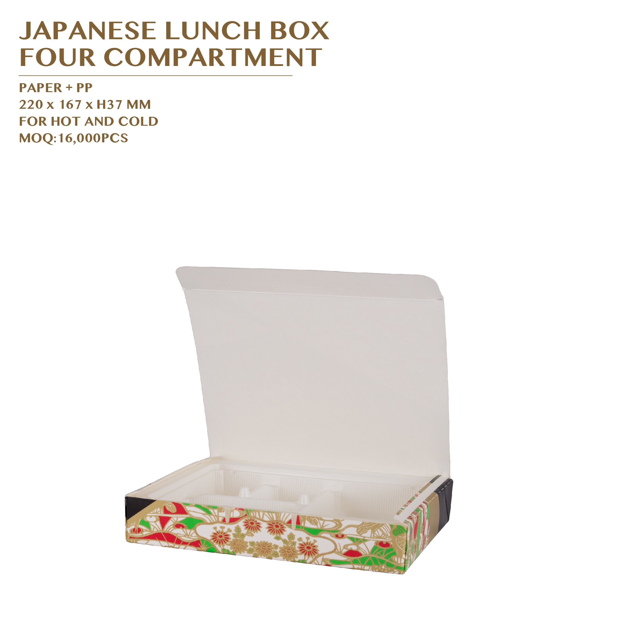 PRE-ORDER JAPANESE LUNCH BOX  FOUR COMPARTMENT 400SET/CTN