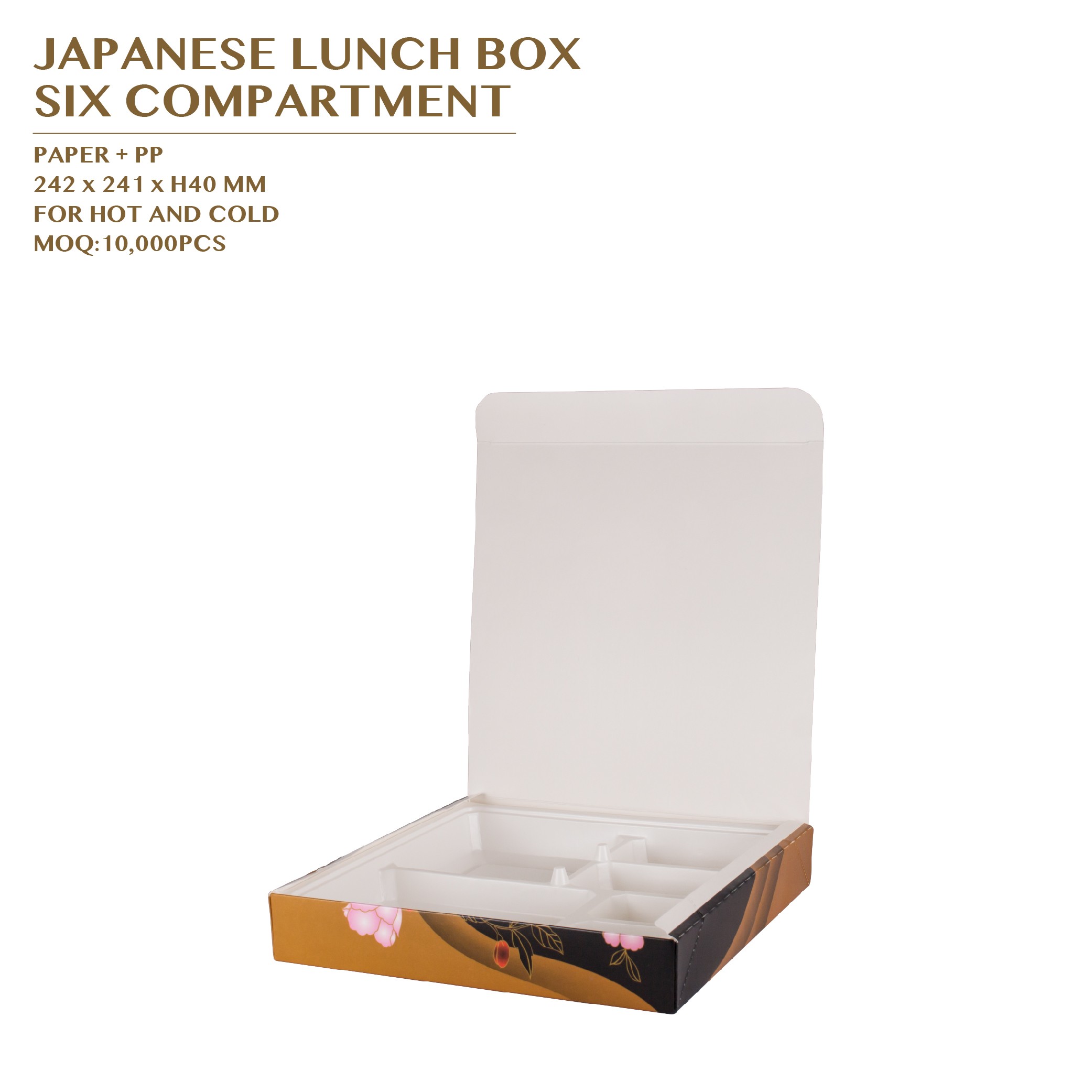 PRE-ORDER JAPANESE LUNCH BOX  SIX COMPARTMENT 300SET/CTN