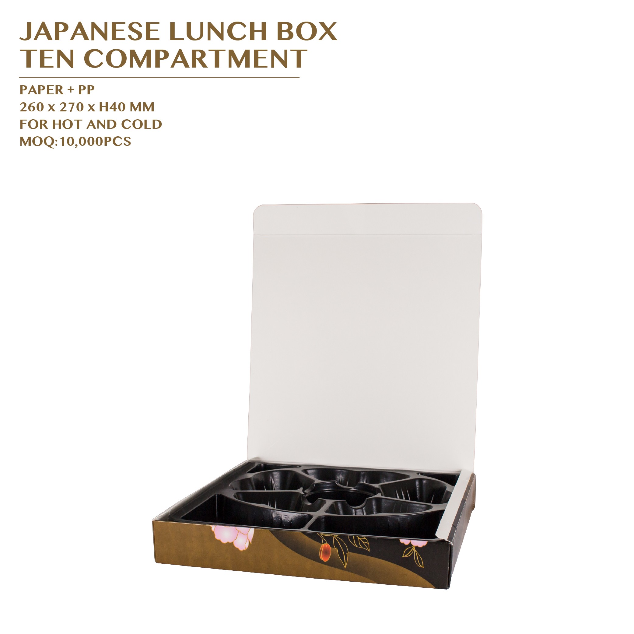 PRE-ORDER JAPANESE LUNCH BOX  TEN COMPARTMENT 200SET/CTN