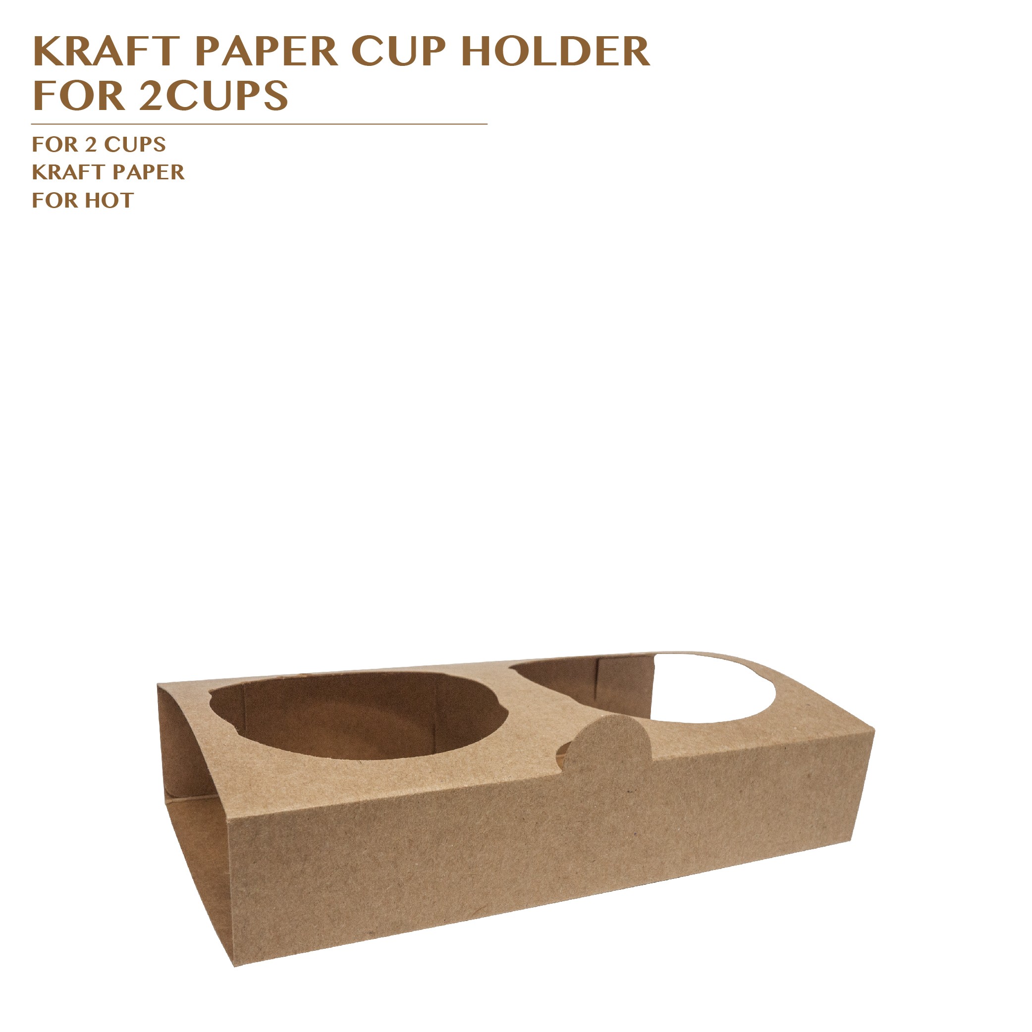 PRE-ORDER KRAFT PAPER CUP HOLDER  FOR 2CUPS PCS/CTN