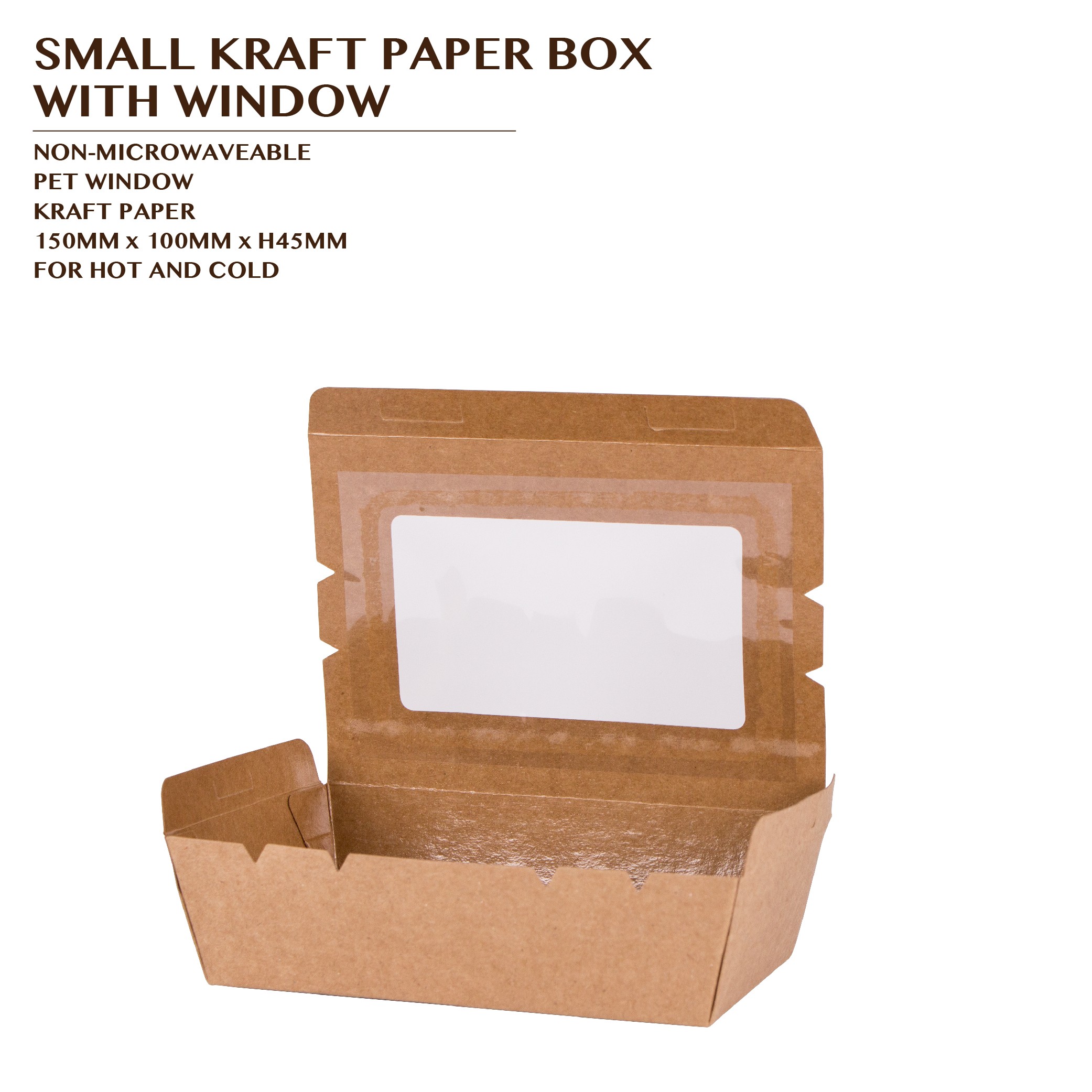 SMALL KRAFT PAPER BOX  WITH WINDOW 200PCS / CTN