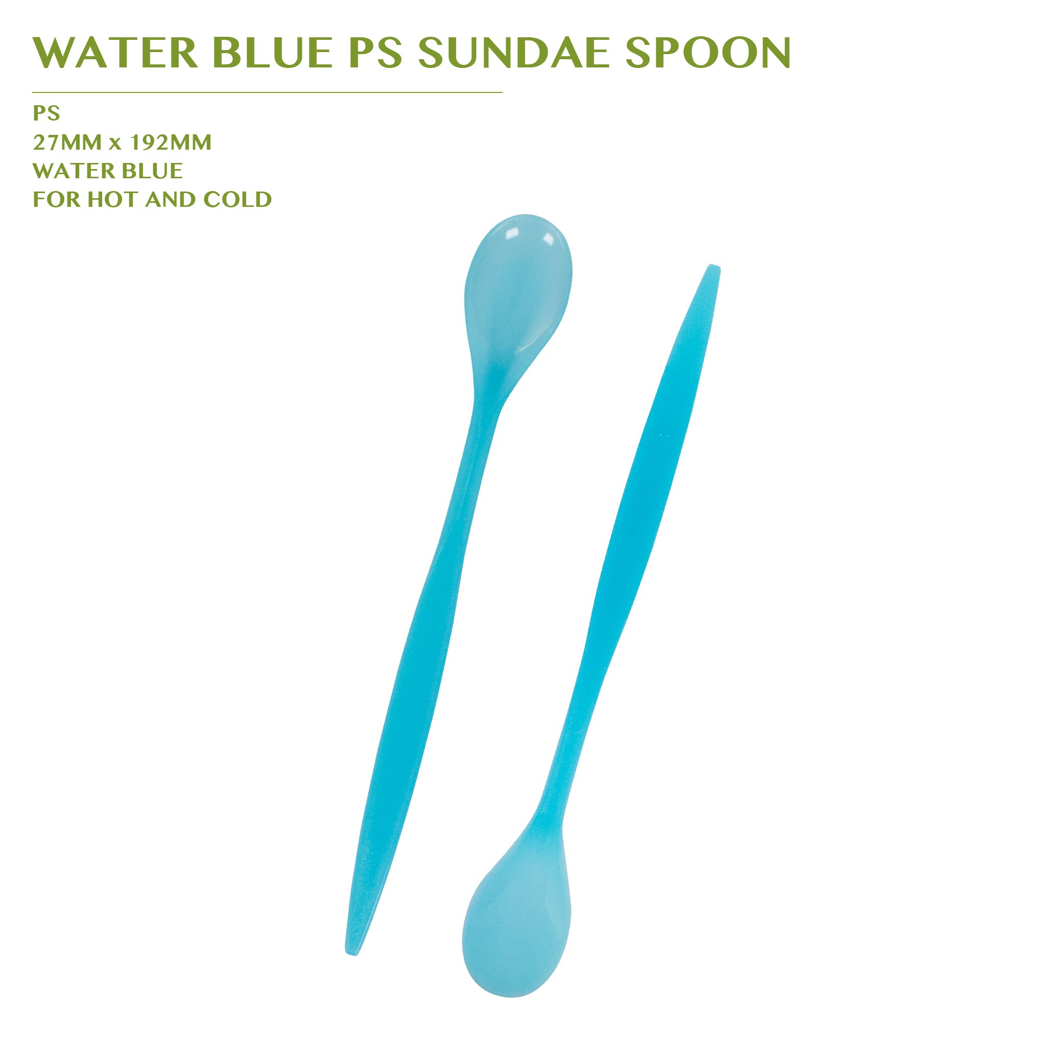 PRE-ORDER WATER BLUE PS SUNDAE SPOON 2000PCS/CTN