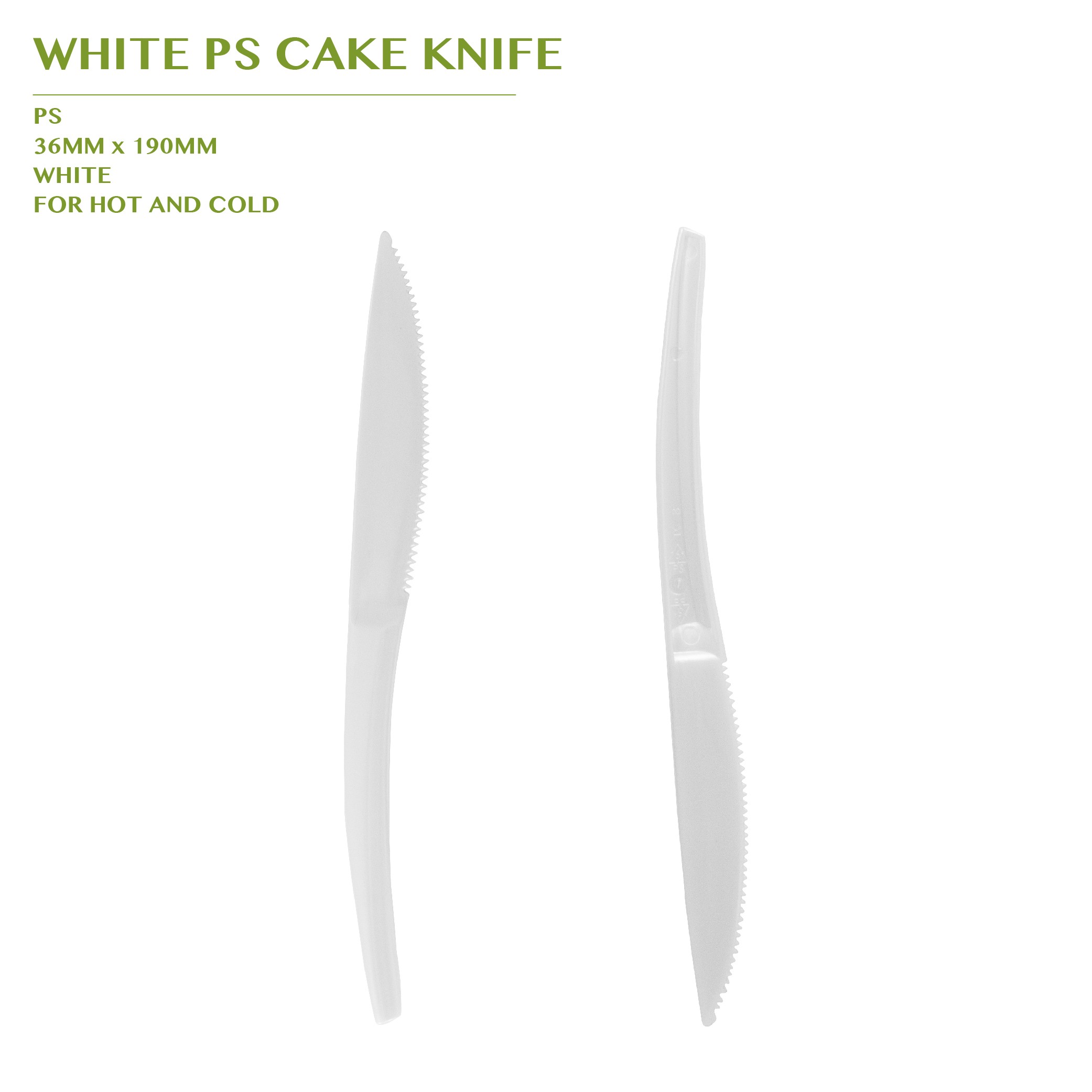 PRE-ORDER WHITE PS CAKE KNIFE 2000PCS/CTN