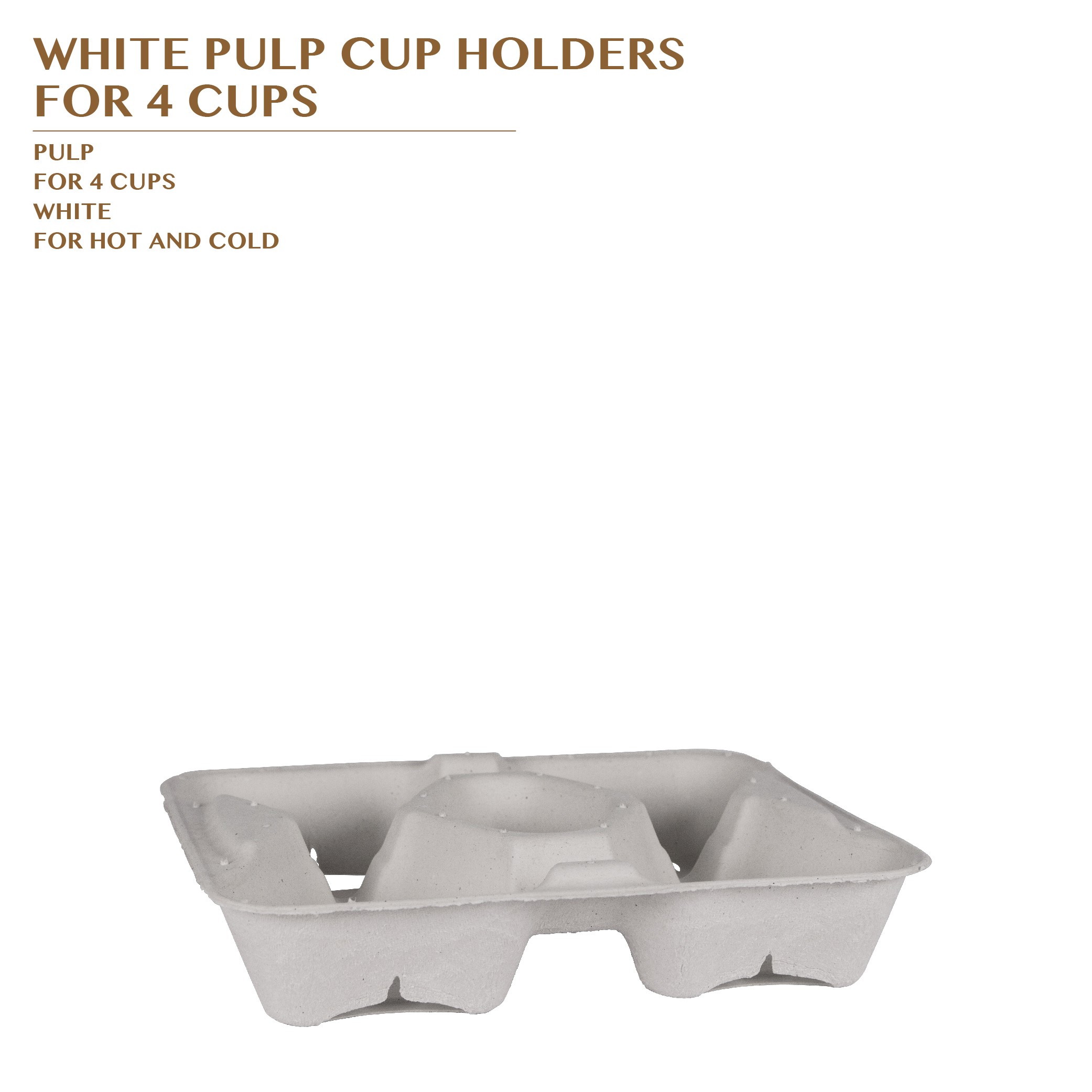 PRE-ORDER WHITE PULP CUP HOLDERS  FOR 4 CUPS