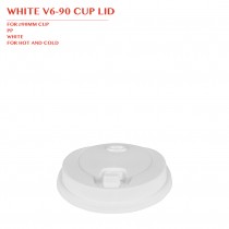 WHITE V6-90 CUP LID Ø90MM 1000PCS/CTN