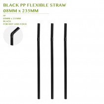 PRE-ORDER BLACK PP FLEXIBLE STRAW Ø8MM x 235MM