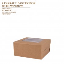 PRE-ORDER #13 KRAFT PASTRY BOX  WITH WINDOW