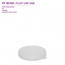 PRE-ORDER PP BOWL FLAT LID 260 1000PCS/CTN